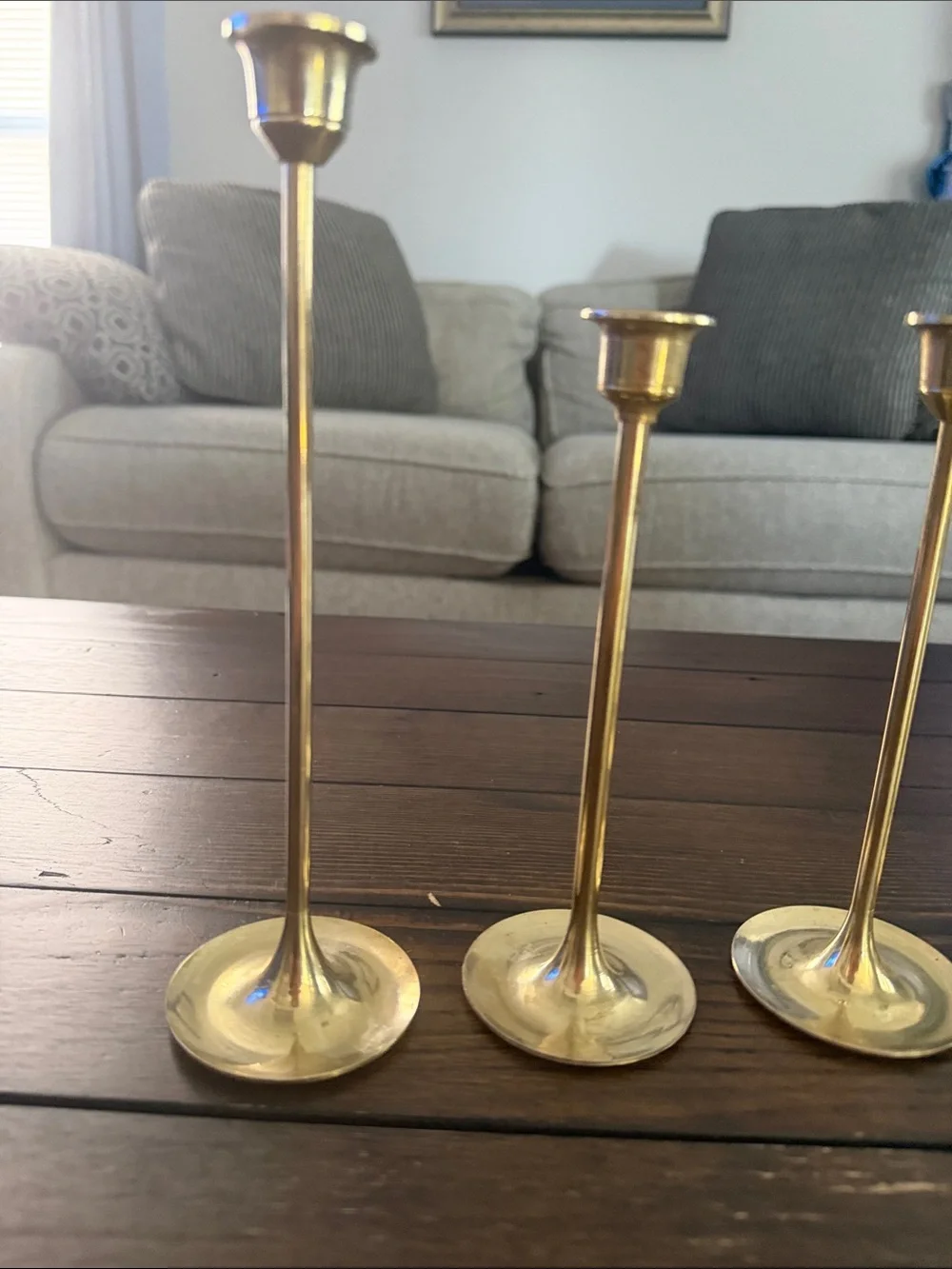 Vintage Brass Candlesticks Set of 6 Lot Antique Style Candle Holders Home Decor